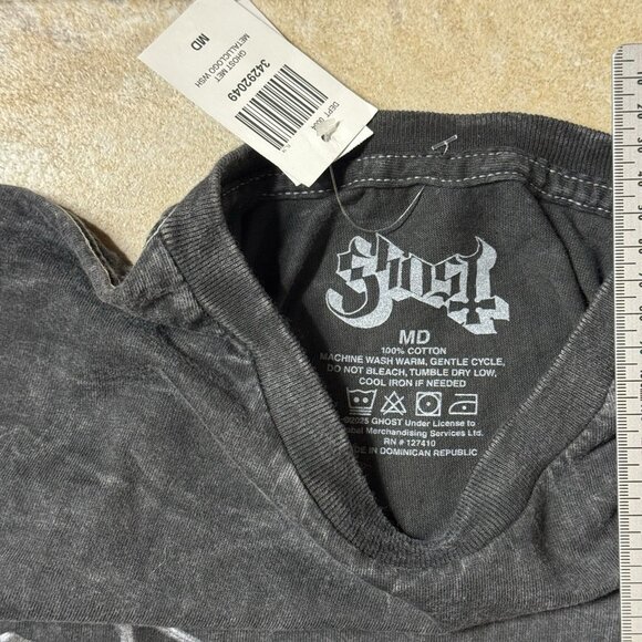 Ghost Logo Mineral Wash T-Shirt Two-Sided MEDIUM New - Picture 5 of 6